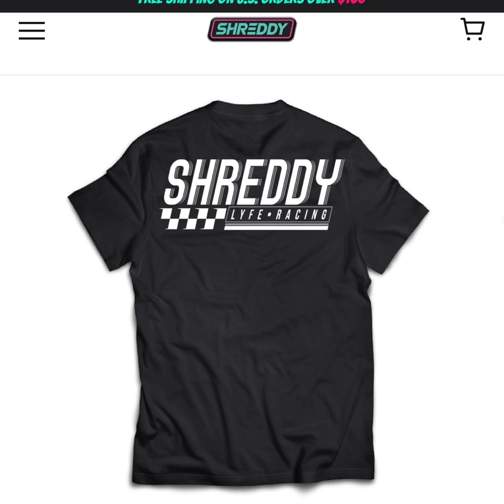 Shreddy lyfe mens track black T-shirt. Size small